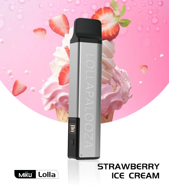 Miku Lolla Strawberry Ice Cream 3% nicotine refillable vape