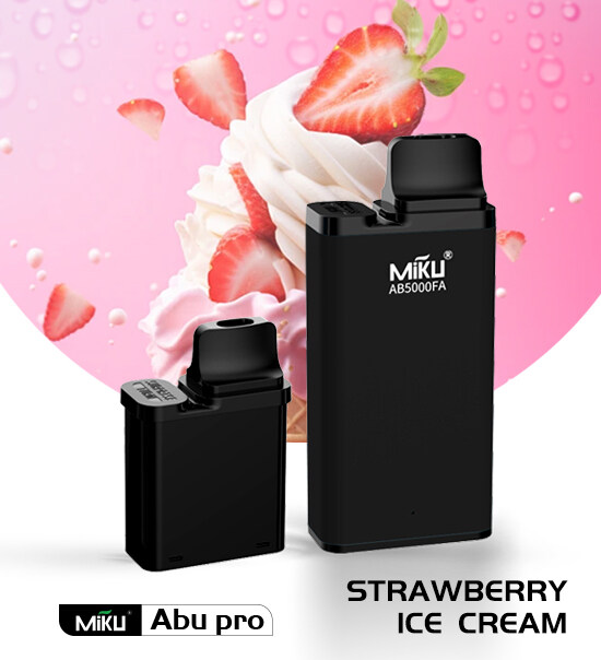 Miku Abu Pro Strawberry Ice Cream 2% nicotine 10ml/5000 Puffs prefilled vape