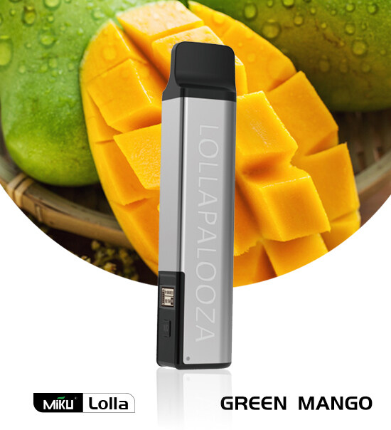 Miku Lolla Green Mango flavor 3% nicotine refillable vape