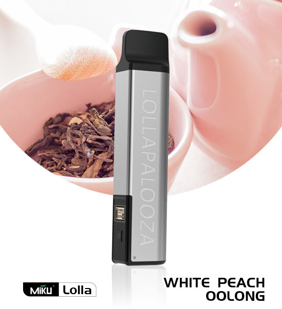 Miku Lolla White Peach Oolong flavor 3% nicotine refillable vape
