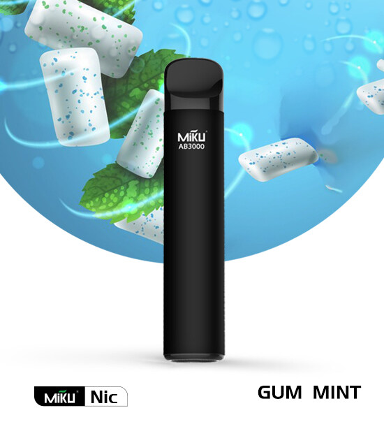 Gum Mint 3000 puffs 2% Nicotine Miku Nic Disposable vape 8ml juice 2024