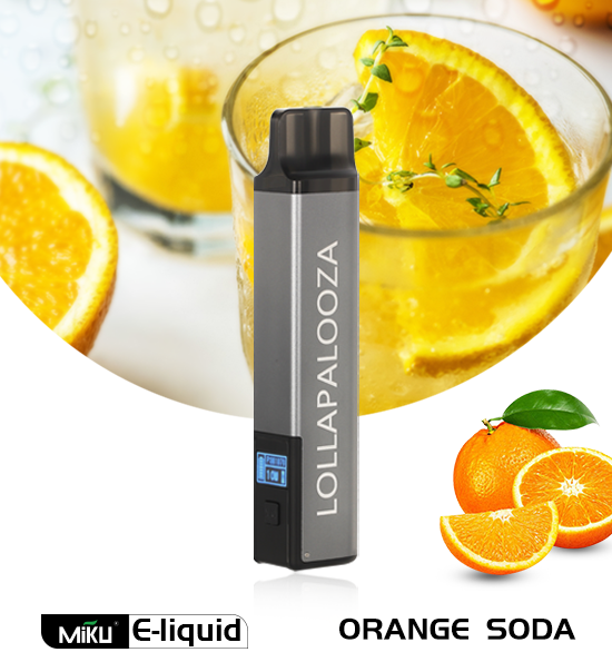 Miku Lolla Orange Soda flavor 3% nicotine refillable vape