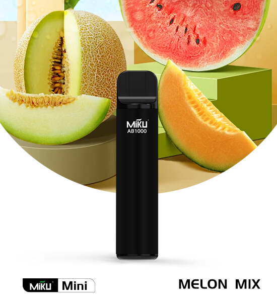 Melon Mix 1000 Puffs 3% Nicotine Miku Mini Disposable vape 3ml juice
