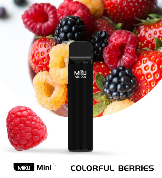 Colorful Berries 1000 Puffs 3% Nicotine Miku Mini Disposable vape 3ml juice