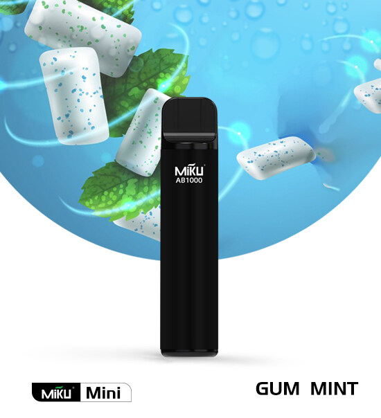 Gum Mint 1000 Puffs 2% Nicotine Miku Mini Disposable vape 3ml juice