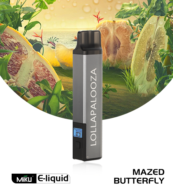 Miku Lolla Mazed Butterfly flavor 3% nicotine refillable vape