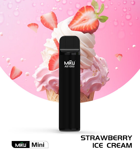 Strawberry Ice Cream 1000 Puffs 2% Nicotine Miku Mini Disposable vape 3ml juice