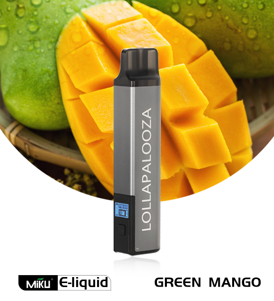 Miku Lolla Green Mango flavor 3% nicotine refillable vape