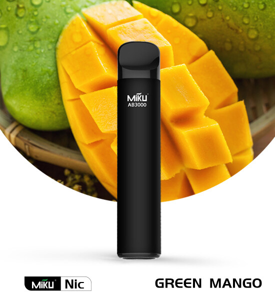 Green Mango 3000 puffs 3% Nicotine Miku Nic Disposable vape 8ml juice 2024