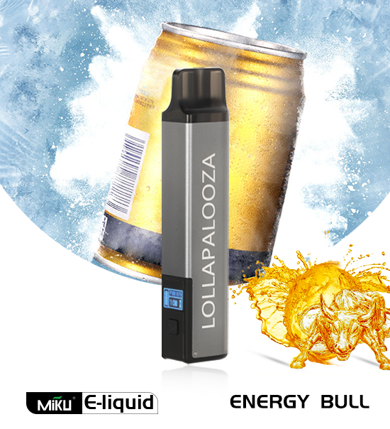 Miku Lolla Energy Bull flavor 3% nicotine refillable vape